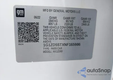 2022 Chevrolet Malibu Fwd Lt from USA, damaged, VIN 1G1ZD5STXNF165986